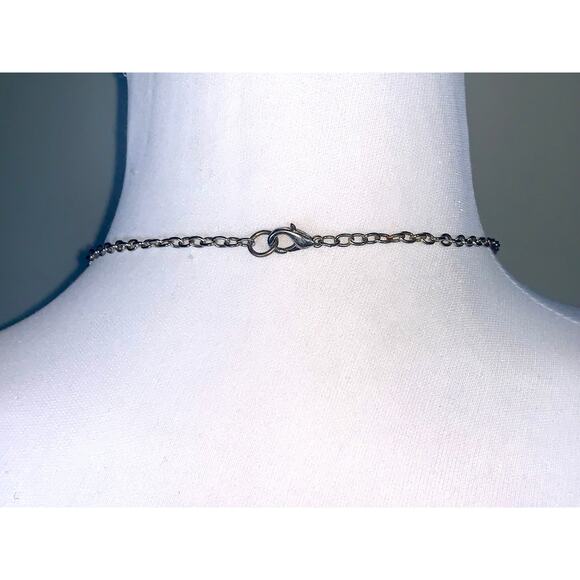 Vintage Hammered Silver Tone Interlocking Circle Dangling Disc Necklace - Picture 4 of 7